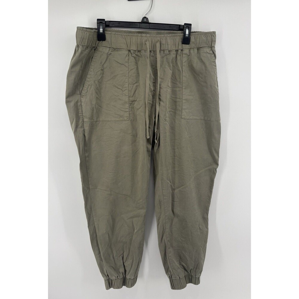 Buffalo David Button Women’s Soft Tencel Pull On Green Jogger Pants Size Large
